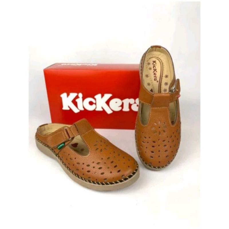 sepatu sandal wanita kickers kulit asli. Sl btg 09 kulit