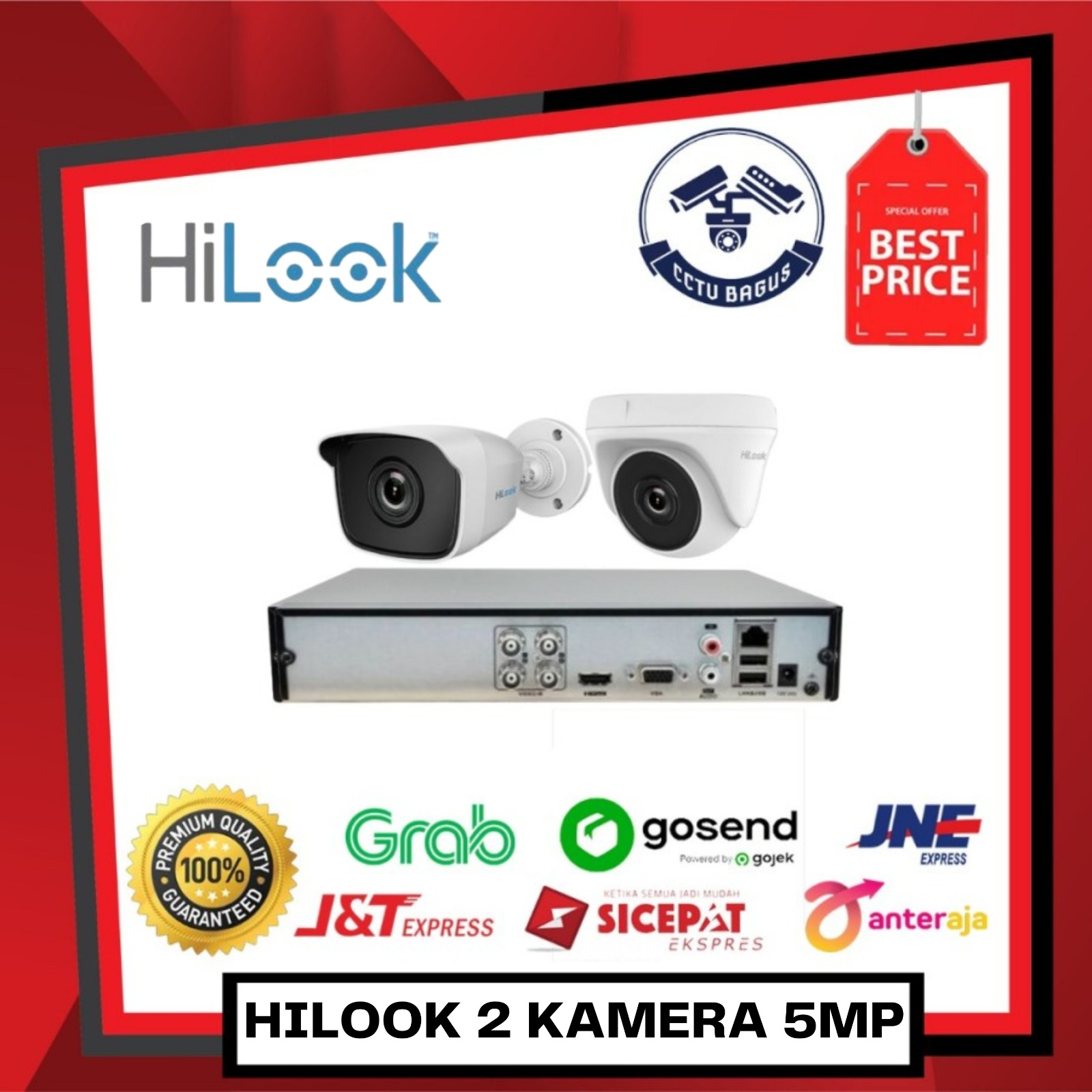 PAKET CCTV HILOOK 2 KAMERA 5MP
