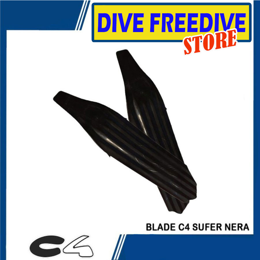 Blade Only Long Fin C4 Surfer Nera Plastic Fins Sepatu Kaki Katak Selam Panjang Plastic Bi-Fin Scuba