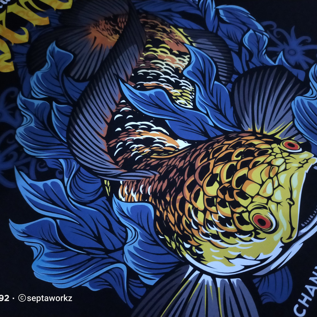 KAOS IKAN CHANNA YELLOW SENTARUM/NEW DESAIN TSHIRT CHANNA SENTARUN/KAOS HOBI IKAN CHANNA/KOMUNITAS C