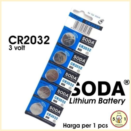 Baterai Alarm Mobil CR2032 kancing button cell SODA