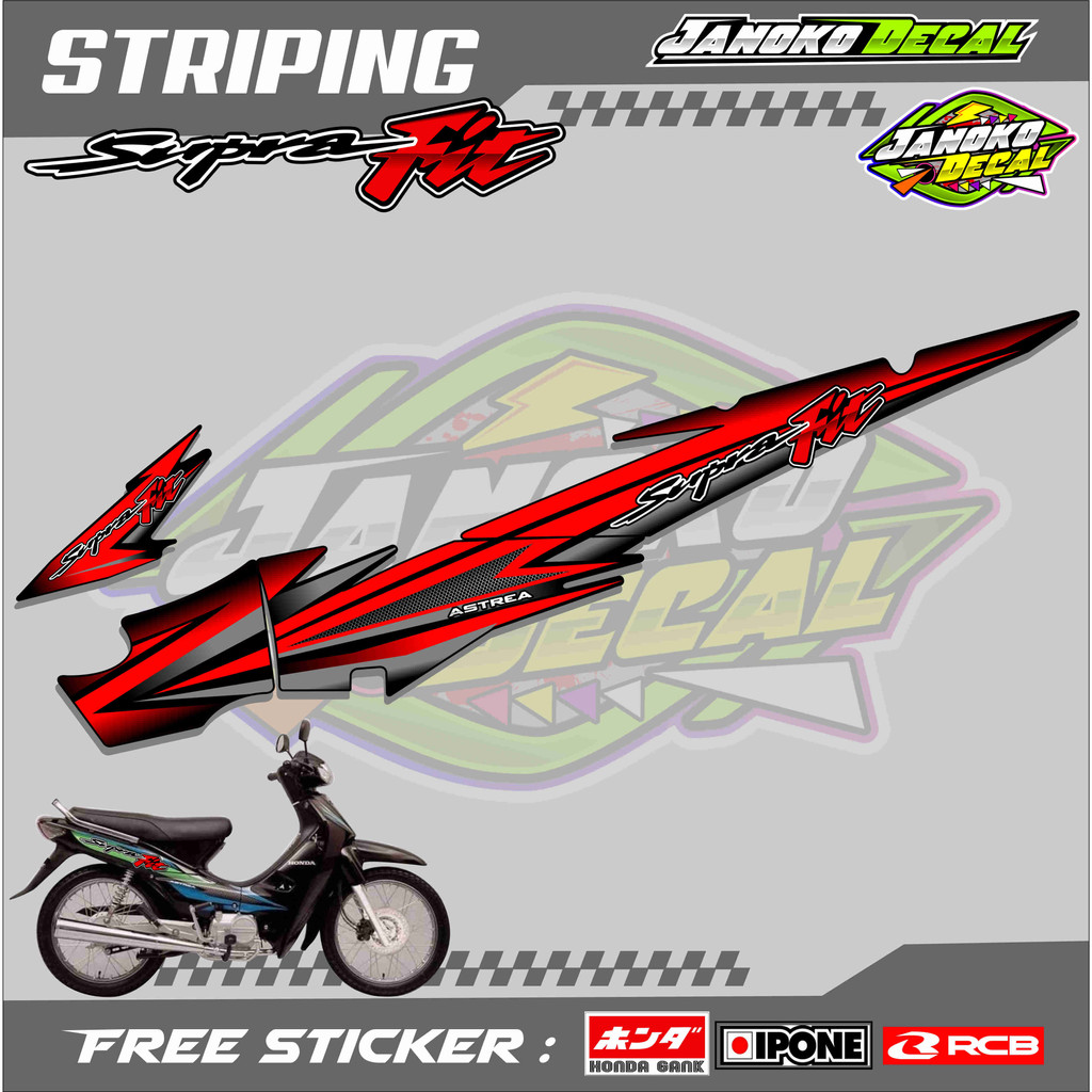STRIPING VARIASI HONDA SUPRA FIT OLD / STICKER LIST VARIASI SUPRA FIT LAMA