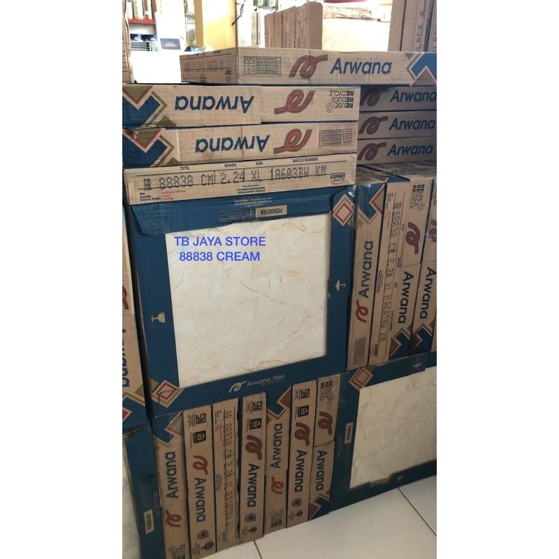 KERAMIK LANTAI KILAP 40x40 ARWANA AWAN AWAN CREAM 88838