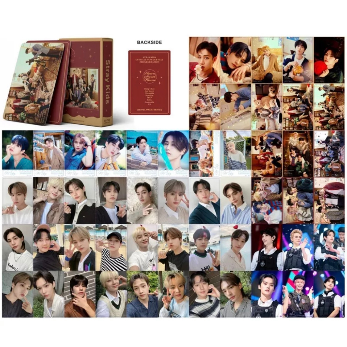 [kstuffind] STRAYKIDS FANCLUB  HOME SWEET HOME PHOTOCARD LOMO CARD PHOTO KARTU FOTO PC SKZ STAY MURAH 54PCS PCS 54