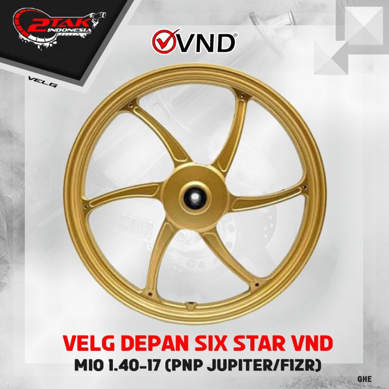 VELG VND  SIX STAR DEPAN JUPITER Z/FIZR 140 RING 17 GOLD HITAM PUTIH