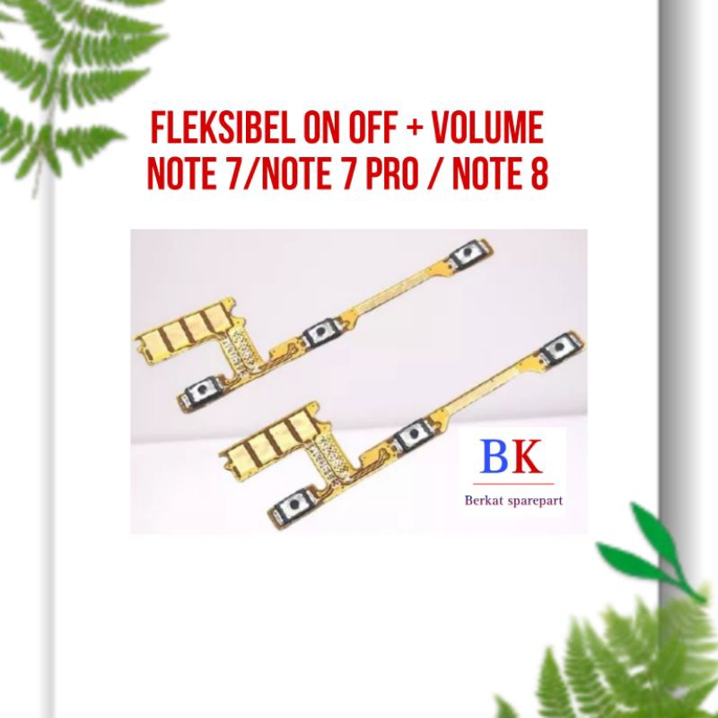 FLEKSIBEL ON OFF + VOLUME REDMI NOTE 7 / NOTE 7 PRO / NOTE 8 TOMBOL POWER ORIGINAL