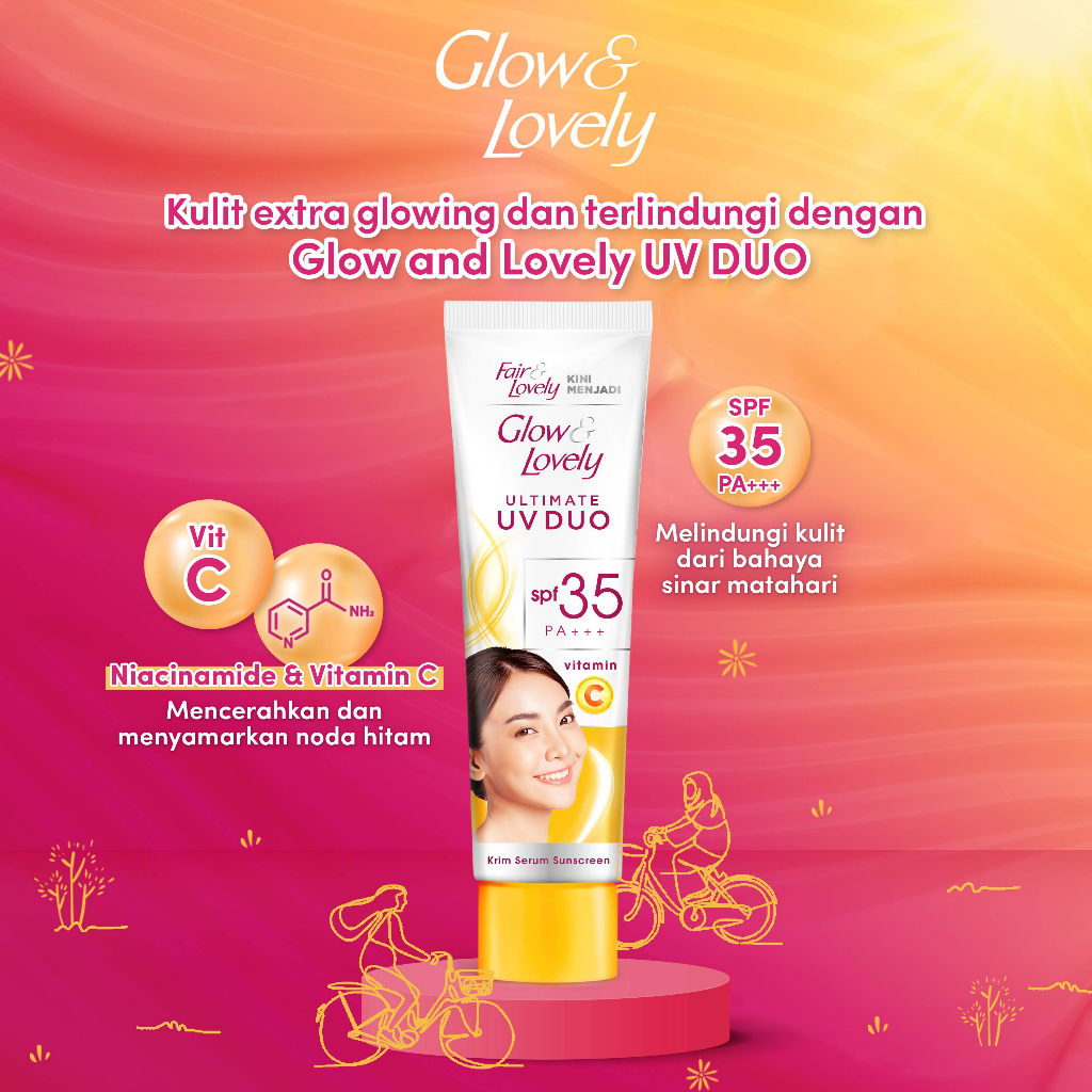 Buy 3 Glow &amp; Lovely Ultimate UV Duo Krim Vit C 40gr Get a Chance to Win Philips Earphone