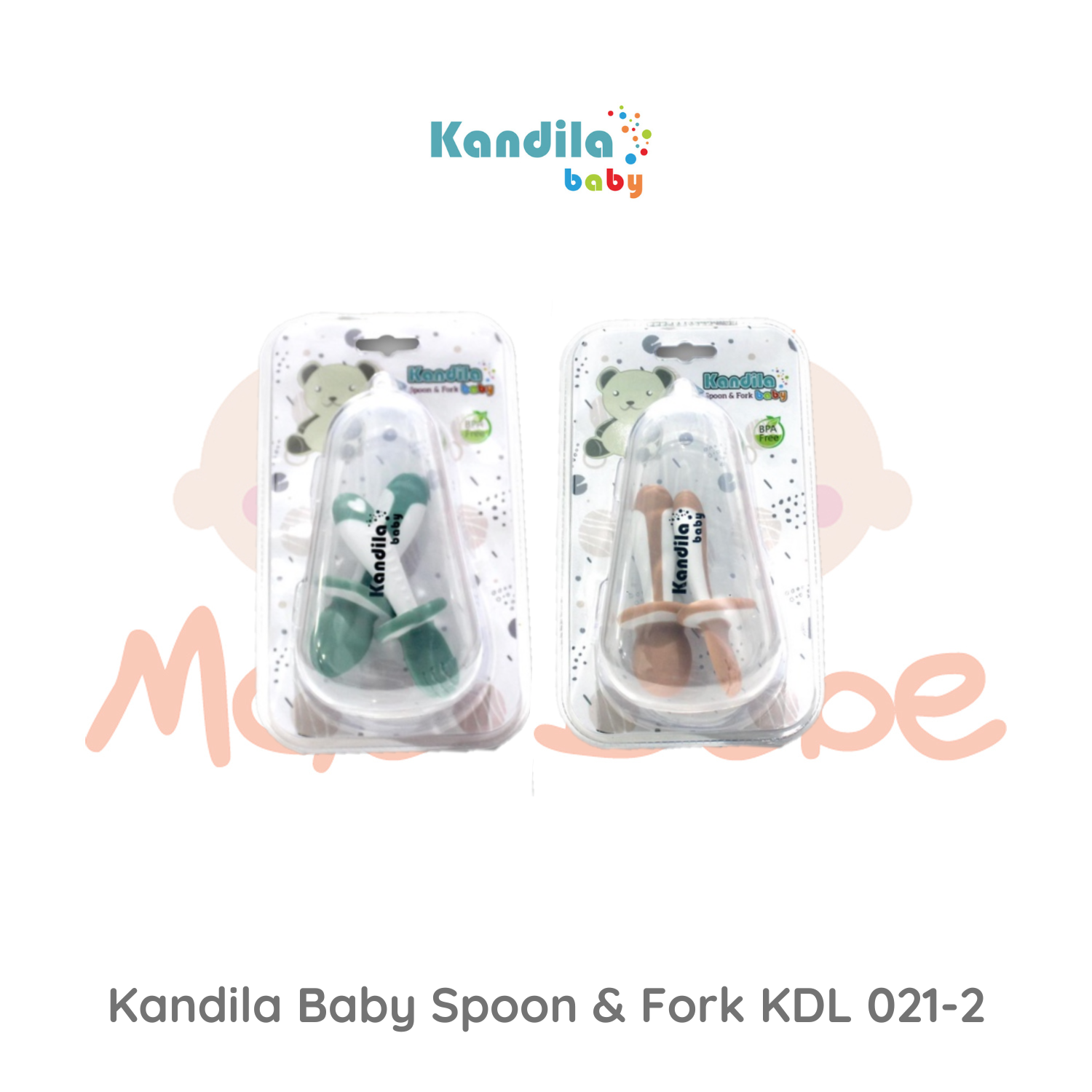 Kandila Silicone Spoon &amp; Fork Sendok Garpu Anak KDL 021-2