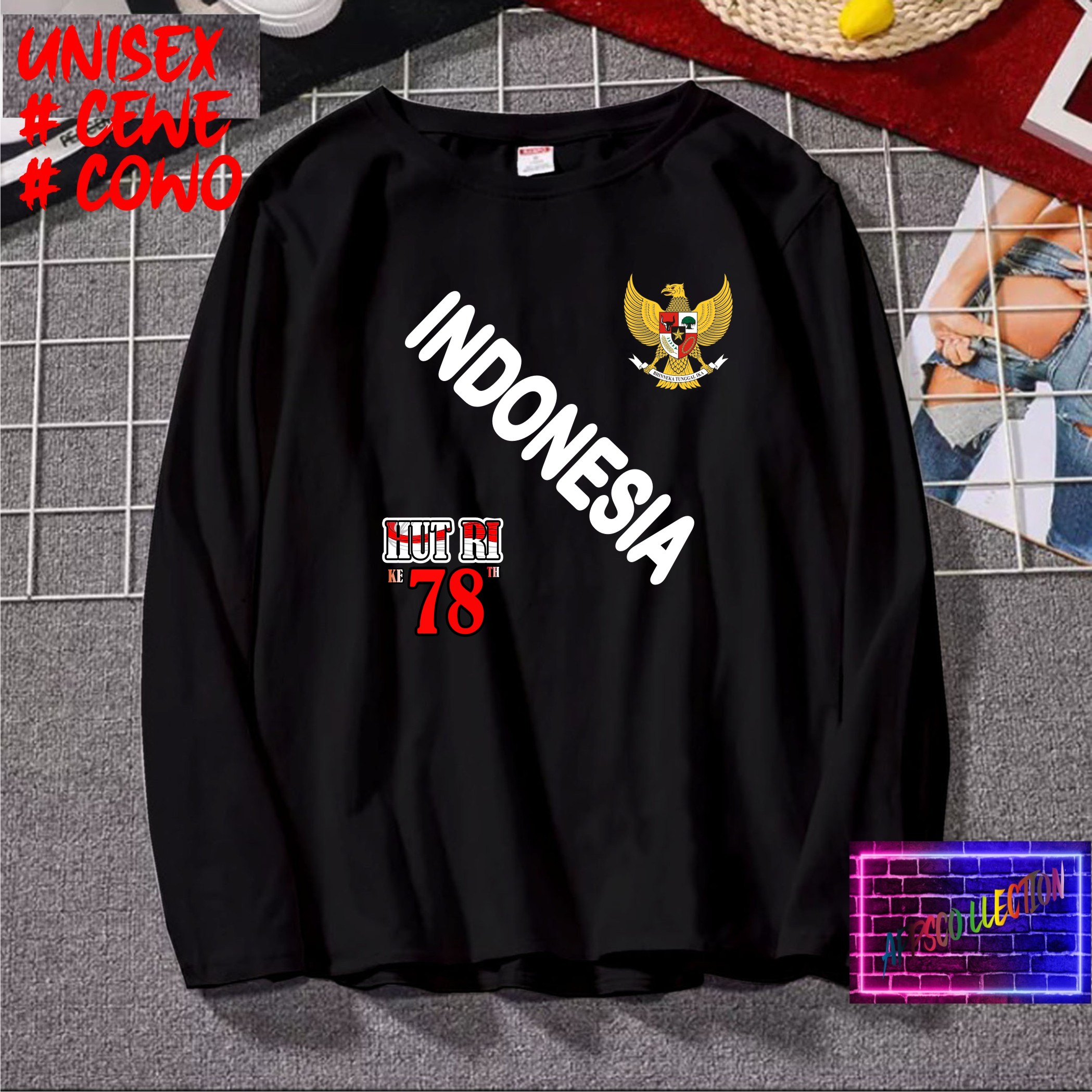 Beli 10 Pc Gratis 1 Pc Hut RI 78 Kaos Terlaris 17 Agustus 1945 78 Kemerdekaan Indonesia Kaos Merah Putih Hitam Kaos Cewek Cowok AnakX3