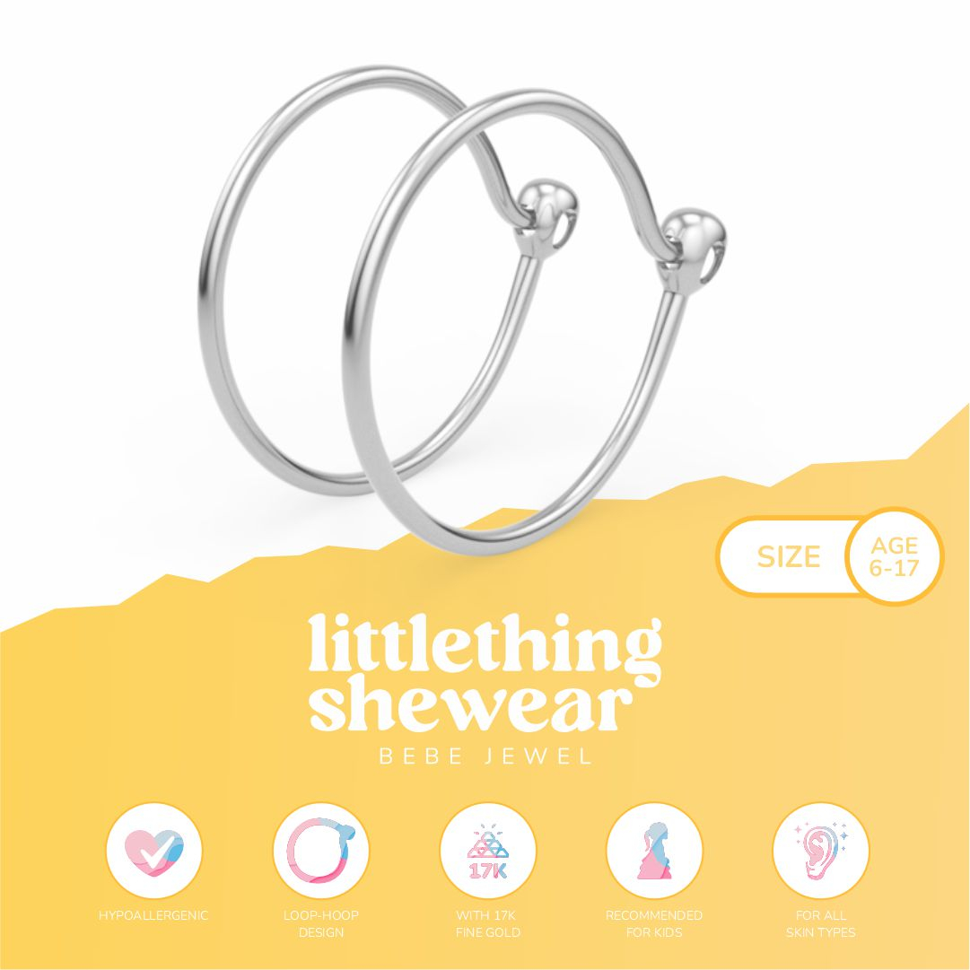 Loop-hoop Earrings Size Medium (M) - Diameter 12mm - No Pendant 0,65gr