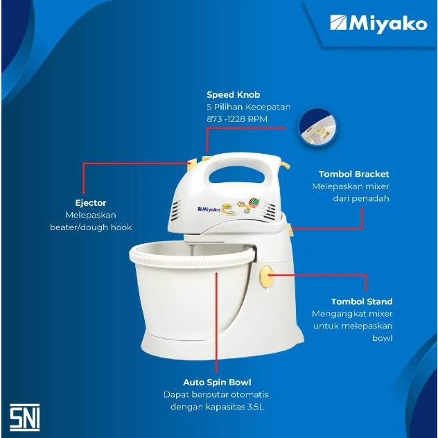 Mixer Miyako SM-625 / Stand Mixer Miyako SM625 / Miyako Stand Mixer