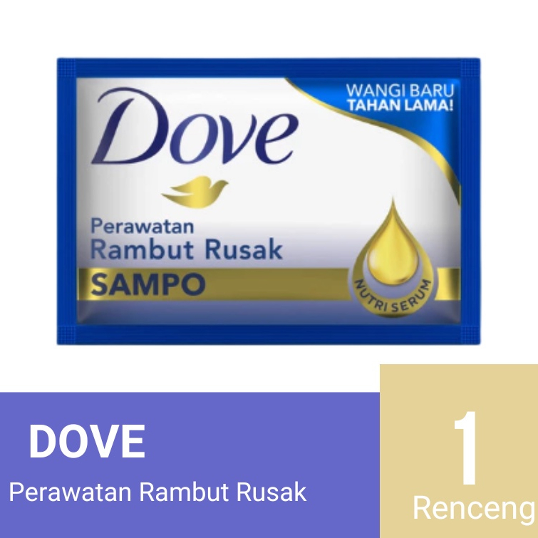 Shampo Dove 1 Renceng 12 Sachet / DOVE Kondisioner Untuk Rambut Rusak rambut rontok 9mL Dove conditi