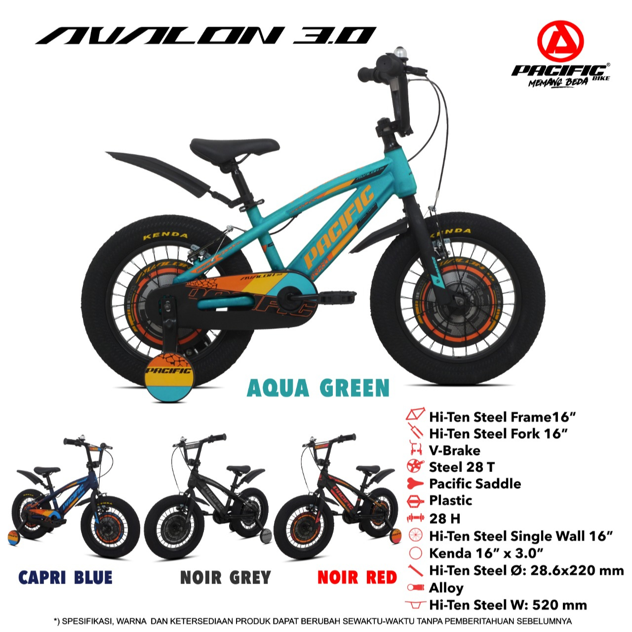 SEPEDA ANAK PACIFIC BMX AVALON 12 16 DAN 18 INCH