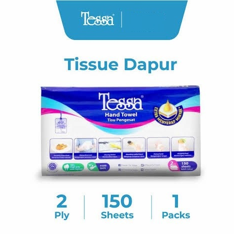 Tisu Tessa 150 Sheets 2 Ply THSN01 sheet / Tissue Hand Towel kitchen / Tisu dapur lipat 150s 2ply lembut dan kuat