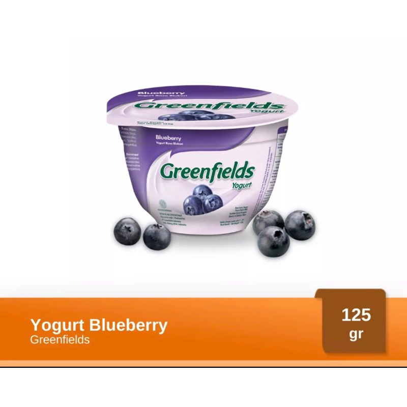 Greenfields Yogurt blueberry kemasan cup 125 gram | minuman yogurt sehat | minuman diet | pelancar b
