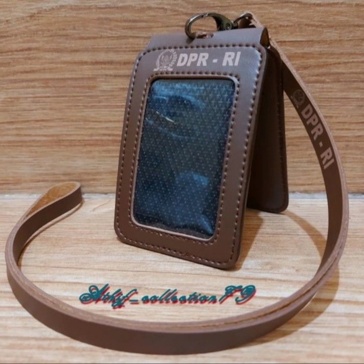 Holder Id Card DPR / Kalung Id Card DPR Model Lipat Cokelat