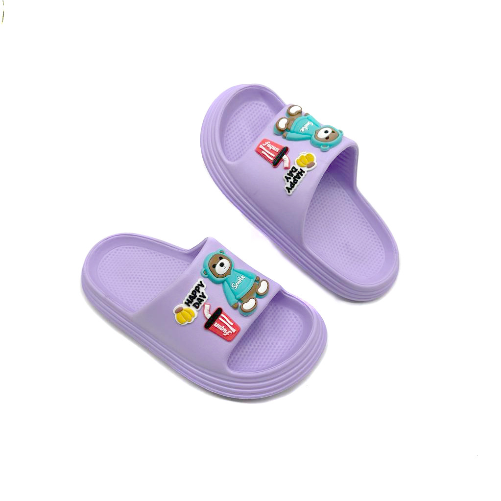 Sandal Slop Anak Motif Fun Bear Terbaru Kekinian Imut Lucu Viral