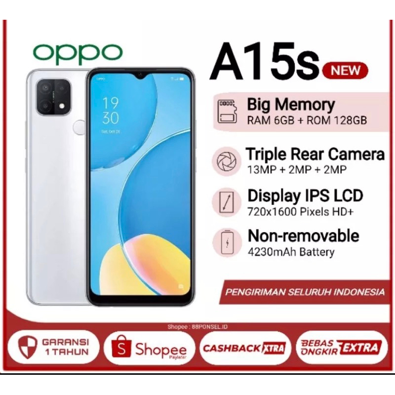 Oppo A15s second like new garansi