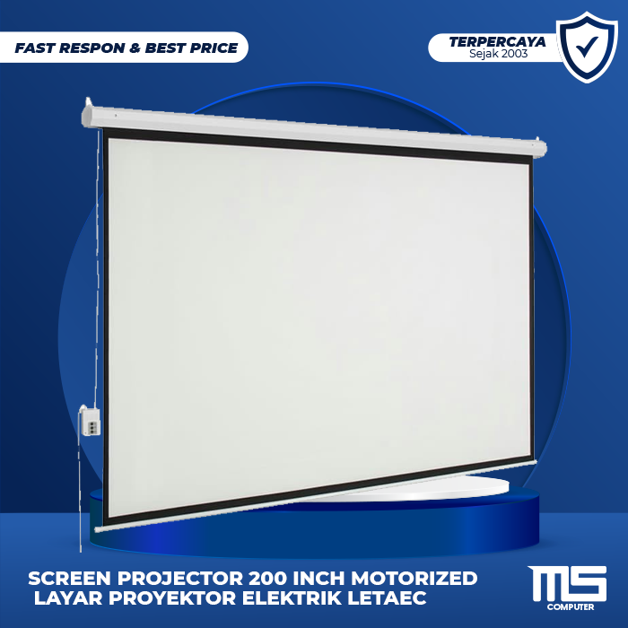 Screen Projector 200 Inch Motorized Layar Proyektor Elektrik Letaec