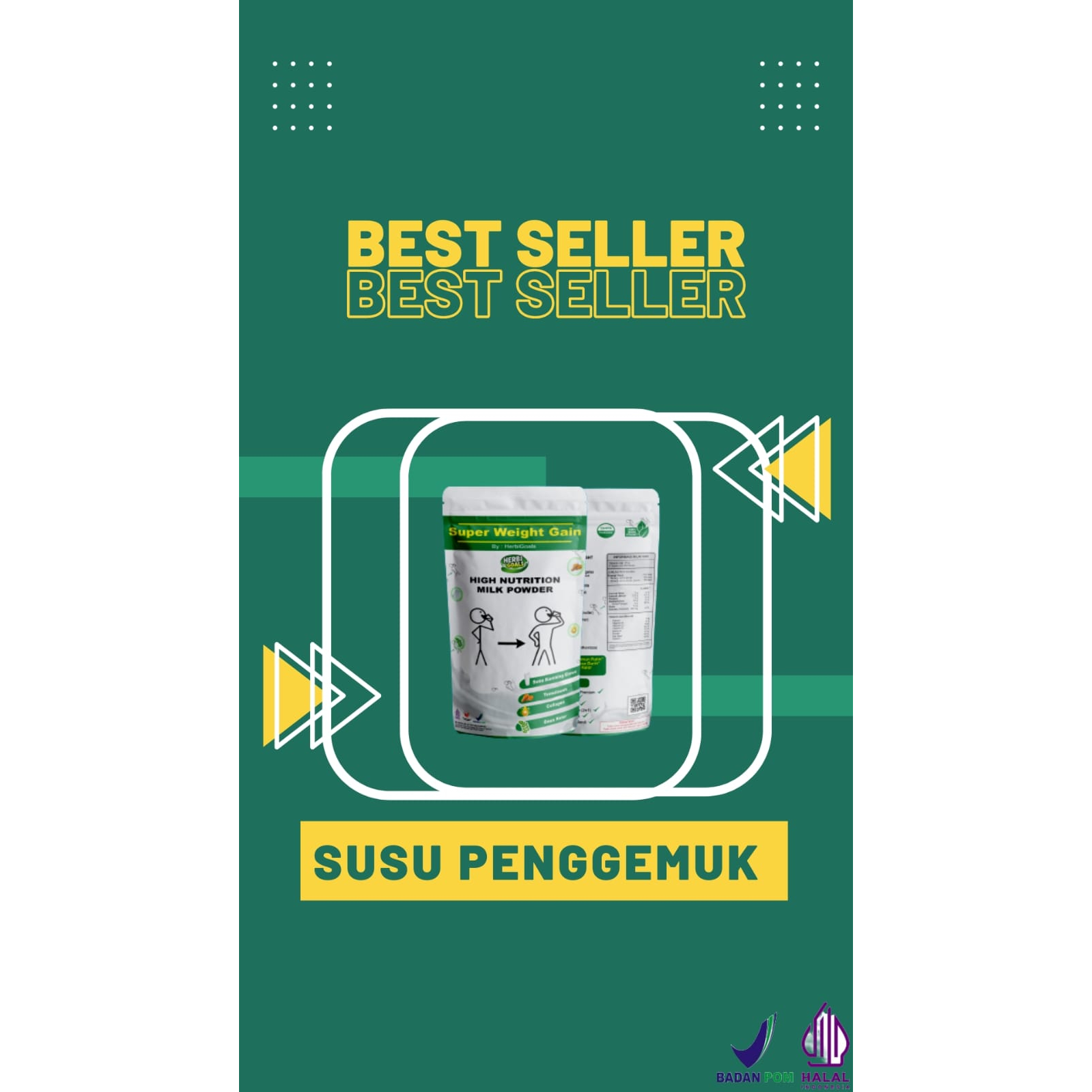 

Super Weight Gain By Herbi Goals Penggemuk Badan Alami Dari Susu Kambing Etawa Halal Dan BPOM
