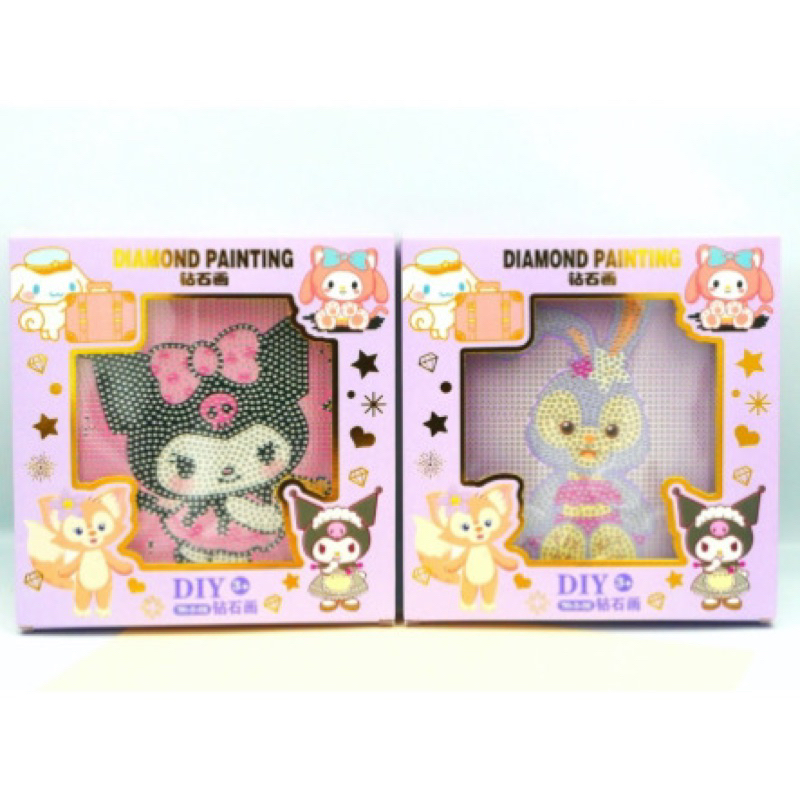 Stiker Korea Scrapbook Momo Diamond Painting Sanrio Edition + Bingkai 18cm X 18cm sticker lucu