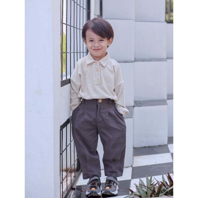 Yameena.kids Calvin Polo Shirt Atasan Anak lengan panjang Atasan Anak knit