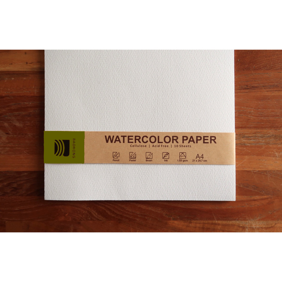 Watercolor Paper Baohong Cellulose 180gsm A3 / A4 / A5 / A6 - Kertas Cat Air