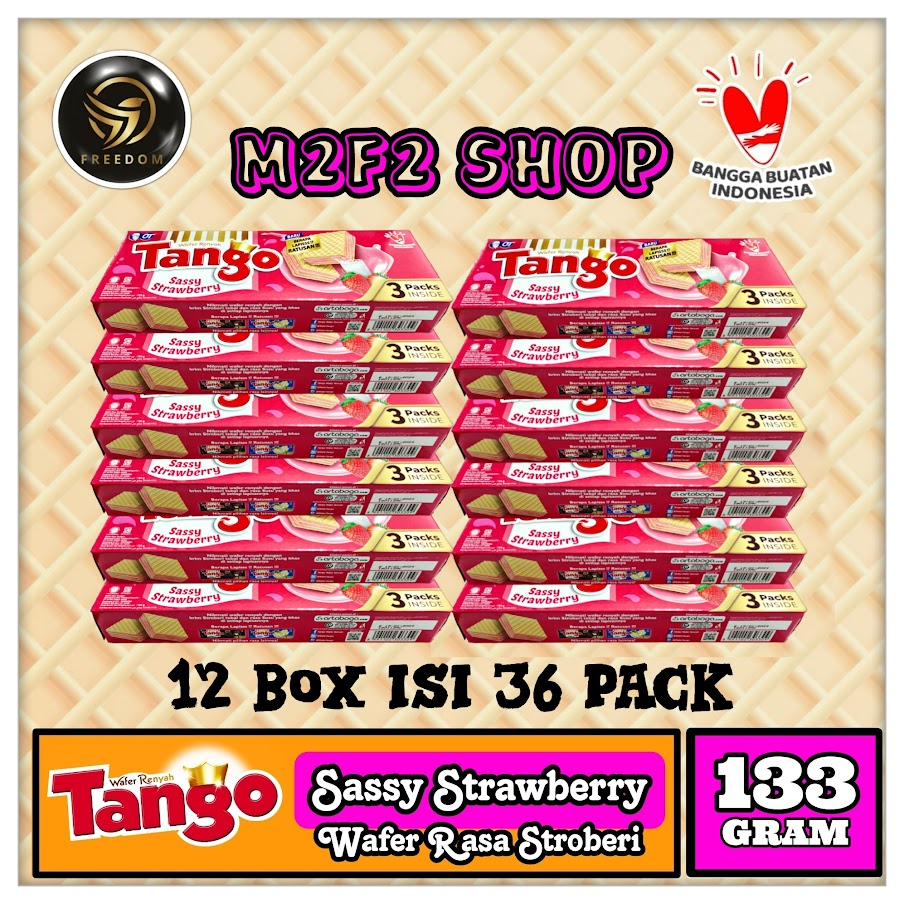 

Tango Wafer Sassy Strawberry | Krim Stroberi Susu Box - 133 gr (Kemasan 12 Box)