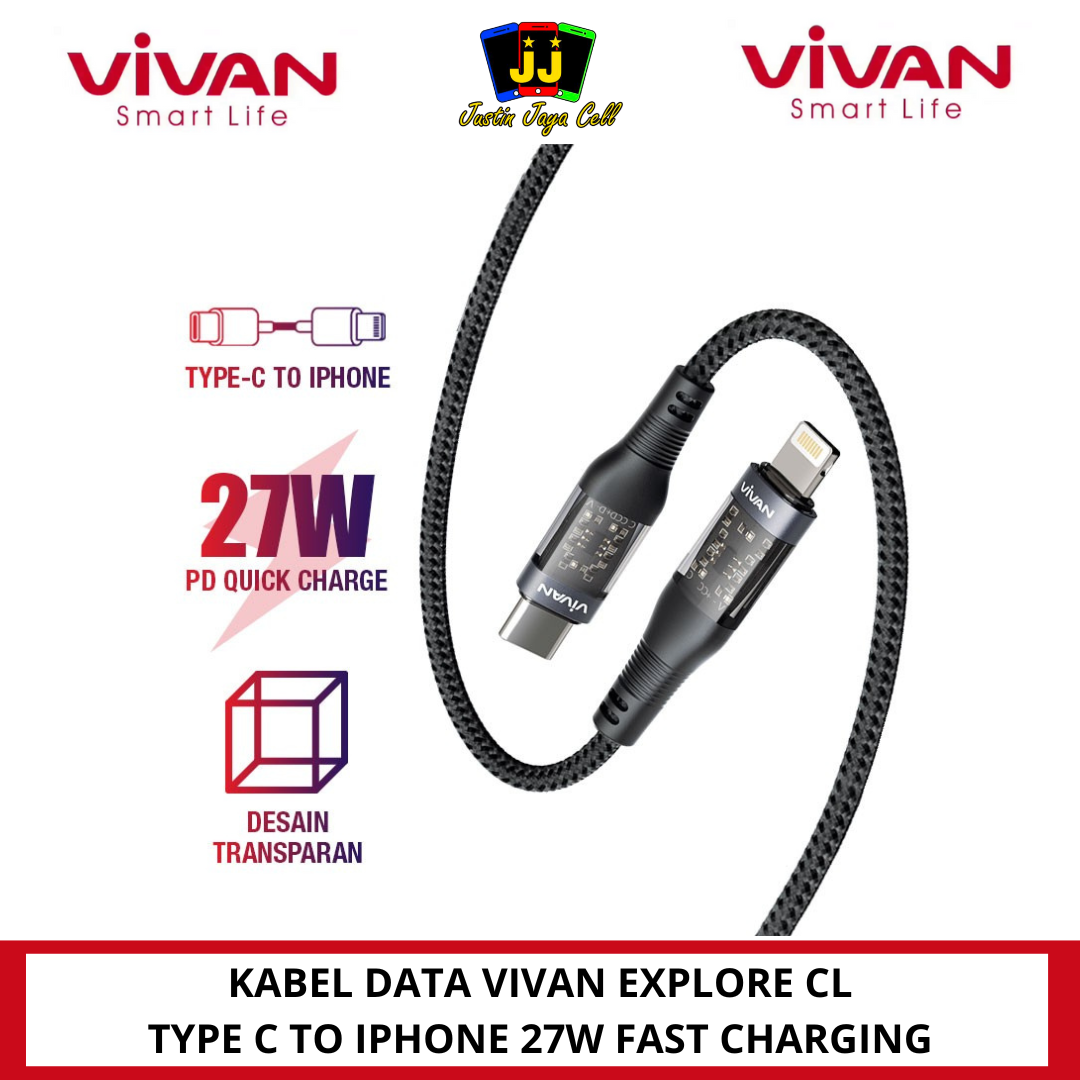 KABEL DATA TYPE C TO IPHONE VIVAN EXPLORE CL 27W FAST CHARGING