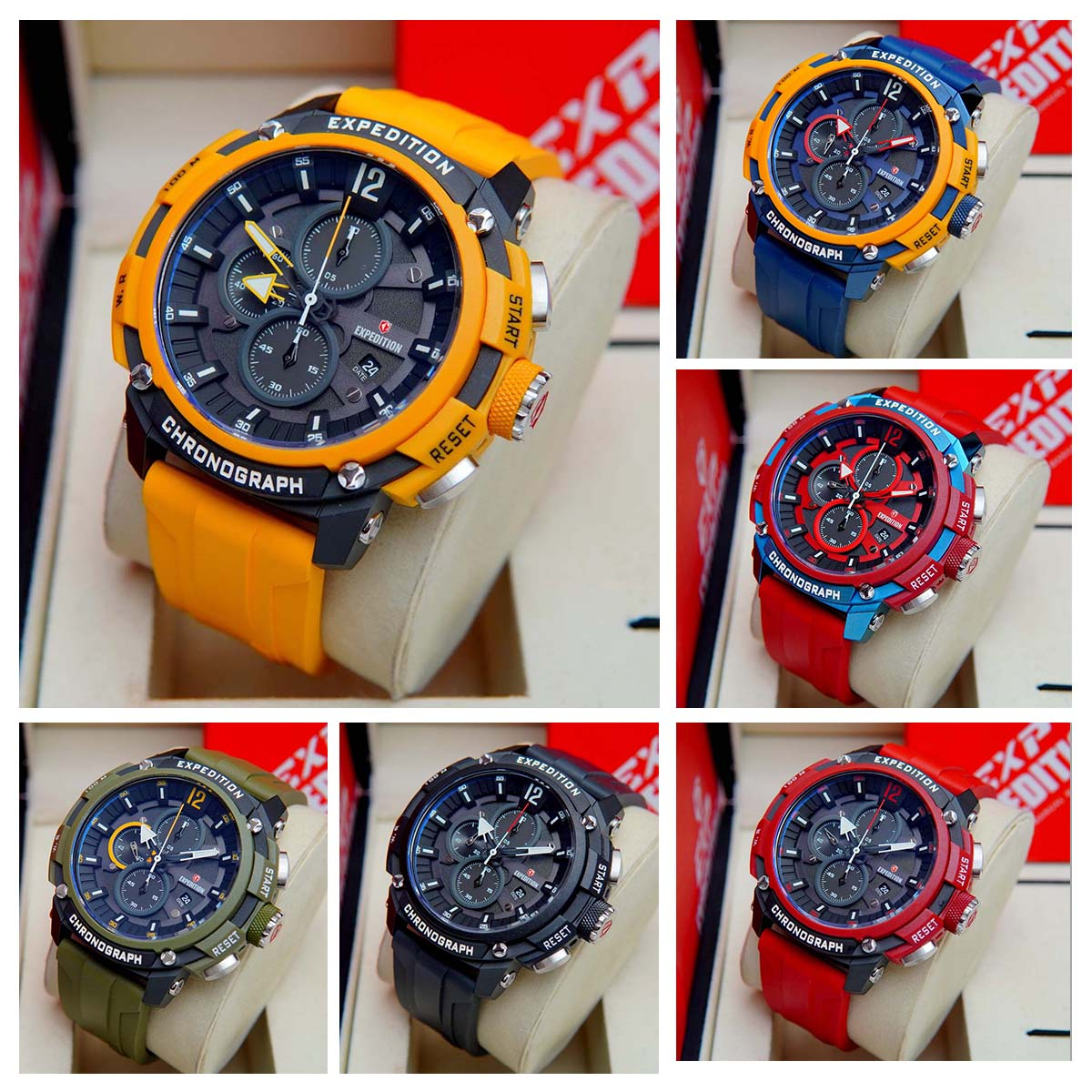 Expedition E 6781 / E6781 Jam Tangan Pria Tali Karet Original Dia 5,3 Cm