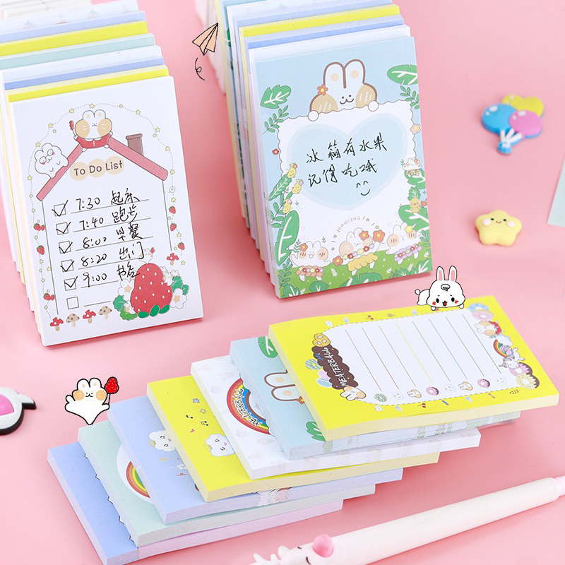 

1106S Delunashop N-10 note Sticky notes rabbit house memo tempel korea note paper bunny