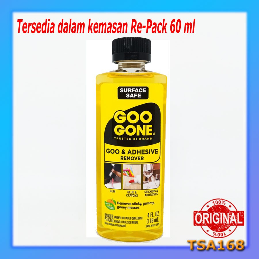 Goo Gone 118 ml 4 Oz  RePack 60ml Adhesive Remover Pembersih Lem &amp; Bekas Sticker