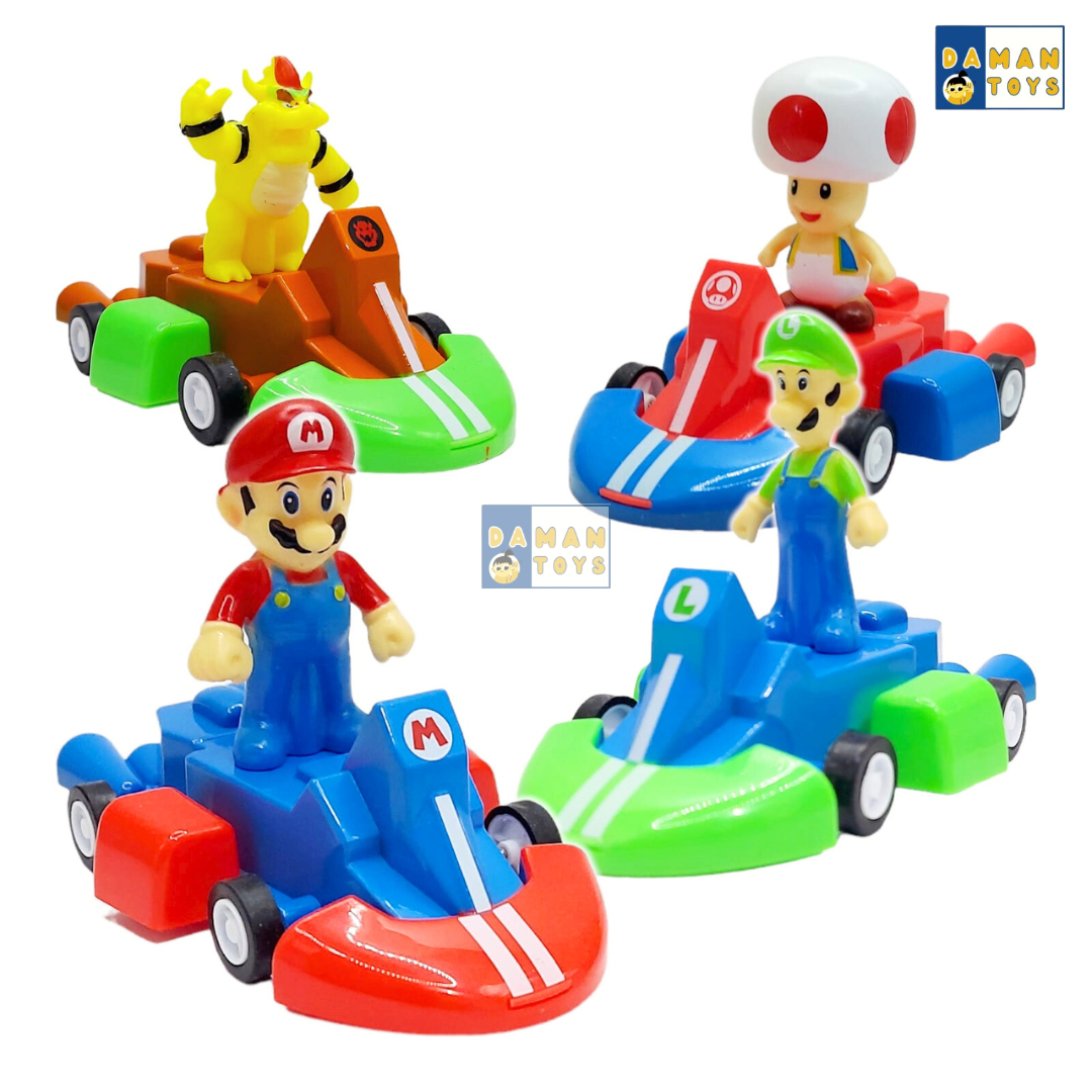 Mainan Mobil Super Mario Kart Luigi Bowser Koopa Donkey Kong  Putri Princess Pull Back