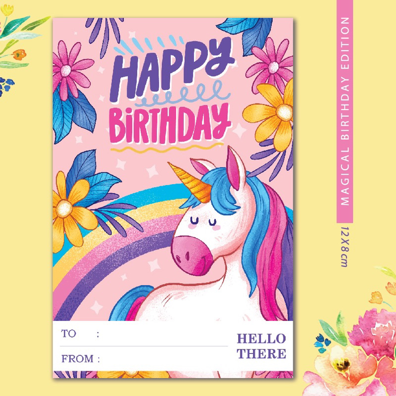 KARTU UCAPAN ULANG TAHUN ANAK BIRTHDAY CARD BEST WISHES GREETING CARDS HANG TAG HAMPERS KADO BLANK C
