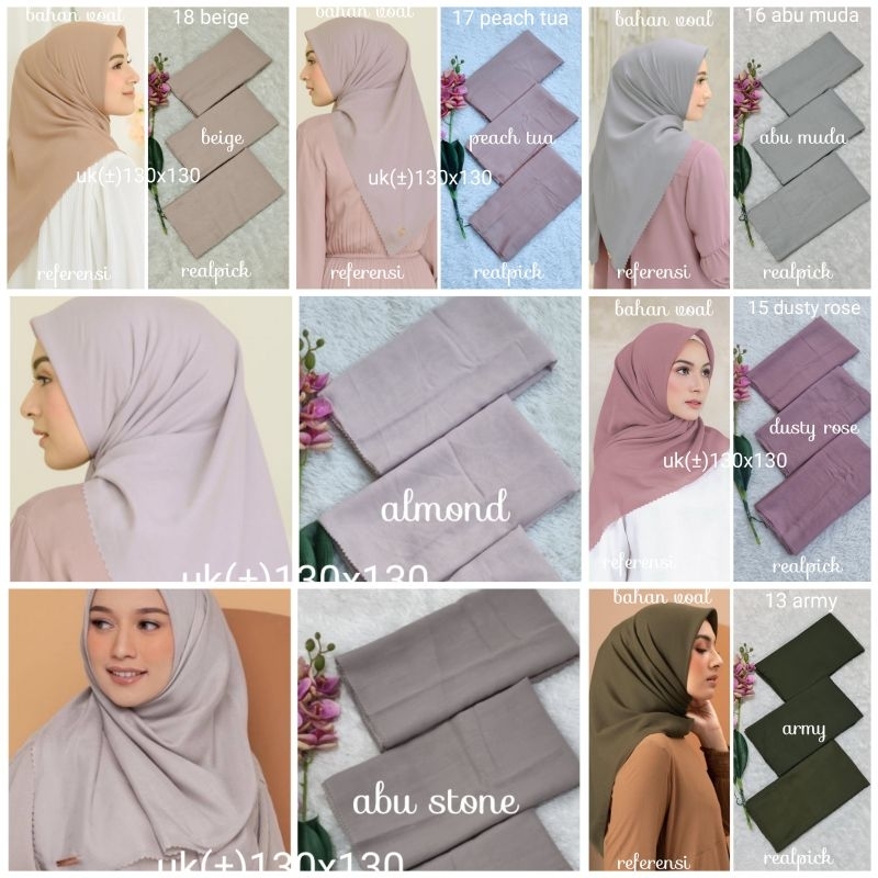 jilbab voal polos  LC jumbo 130x130 grosir dan eceran terbaru jilbab voal