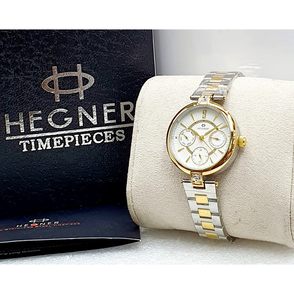 Jam Tangan Wanita Hegner 5003 Original Rantai Chrono Aktif