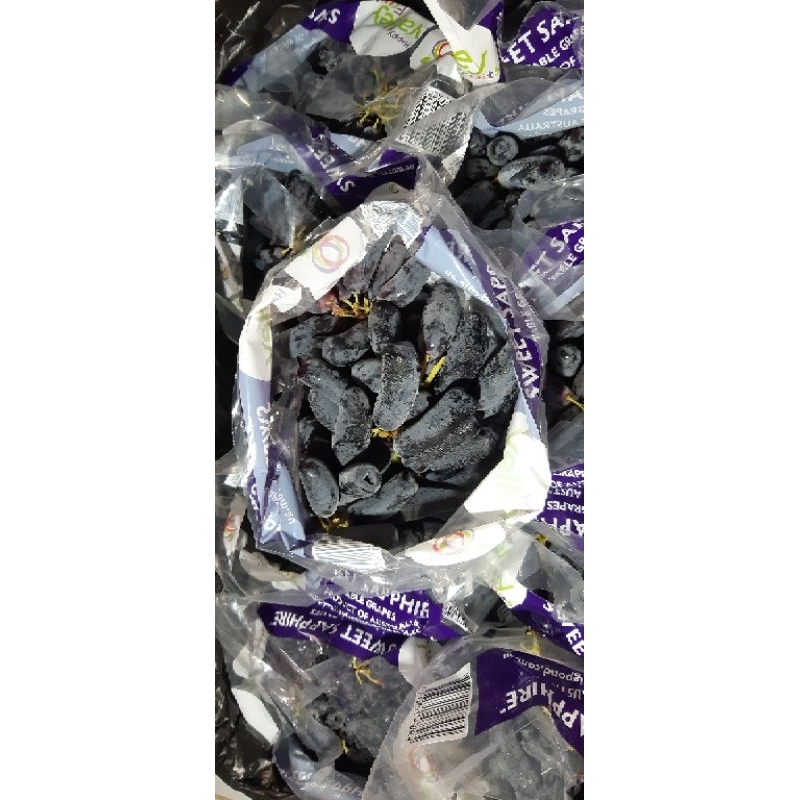Buah Anggur Moondrop Manis Buah Anggur Jari Moondrop Manis Non Biji Buah 250 gr Anggur Black Moondro