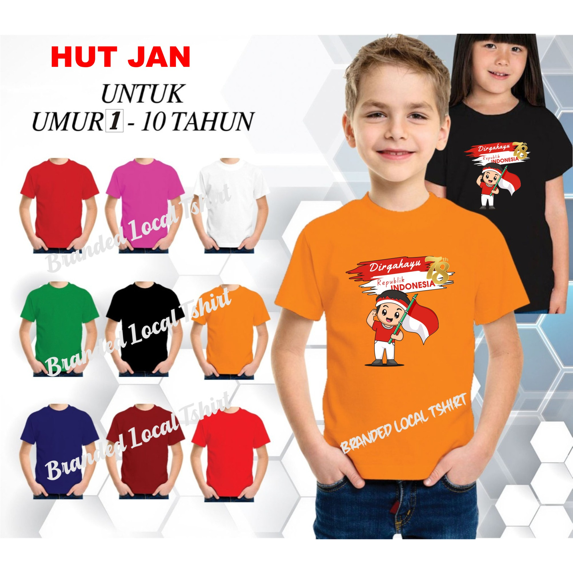 Beli 10 Pc Gratis 1 Pc Hut RI 78 Kaos Terlaris 17 Agustus 1945 78 Kemerdekaan Indonesia Kaos Merah Putih Hitam Kaos Cewek Cowok Anakxx6