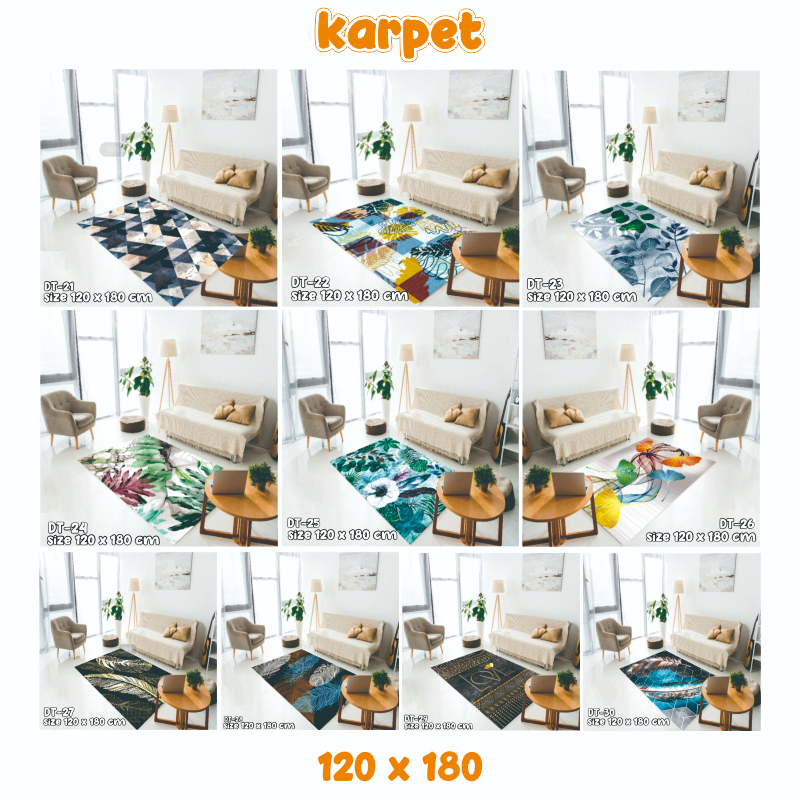 Karpet Lantai Bulu Ruang Tamu Anti Slip Ukuran 120 Cm X 180 Cm RANDOM