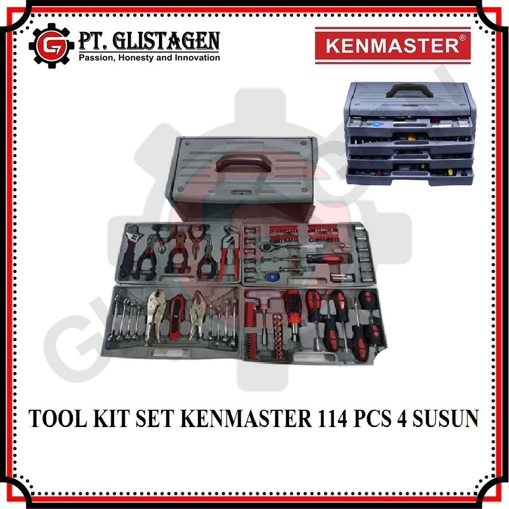 TOOL KIT KENMASTER 114 PCS TOOLKIT SET 4 SUSUN KENMASTER ORIGINAL