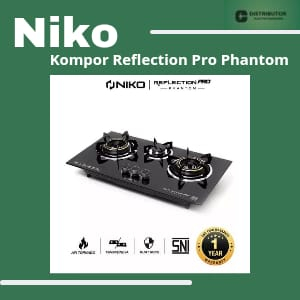 NIKO Kompor Gas 3 Tungku Pro Phantom All Black Original