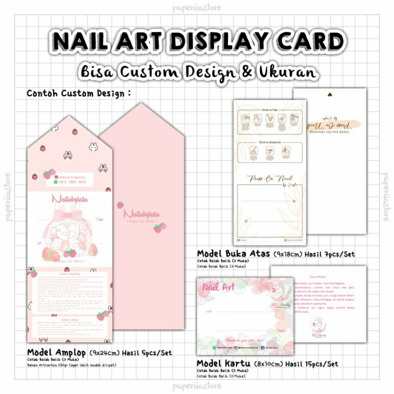 DISPLAY CARD CUSTOM for nailart/fake nails
