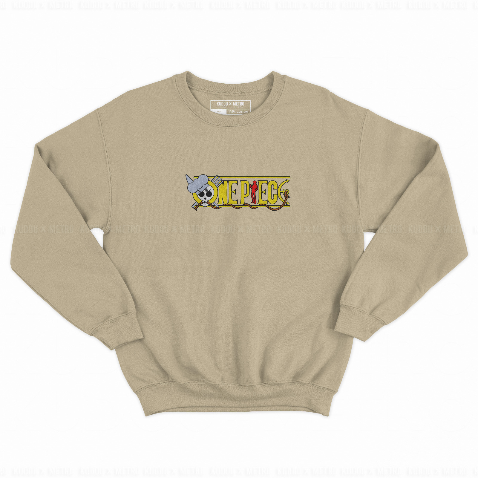 Crewneck Sanji Wanted Cream Anime Manga One Piece Premium Unisex