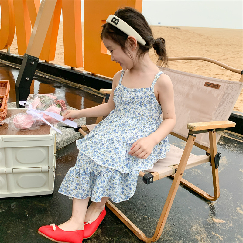 DR25-Dress Anak Perempuan Floral Slip + Denim Jacket