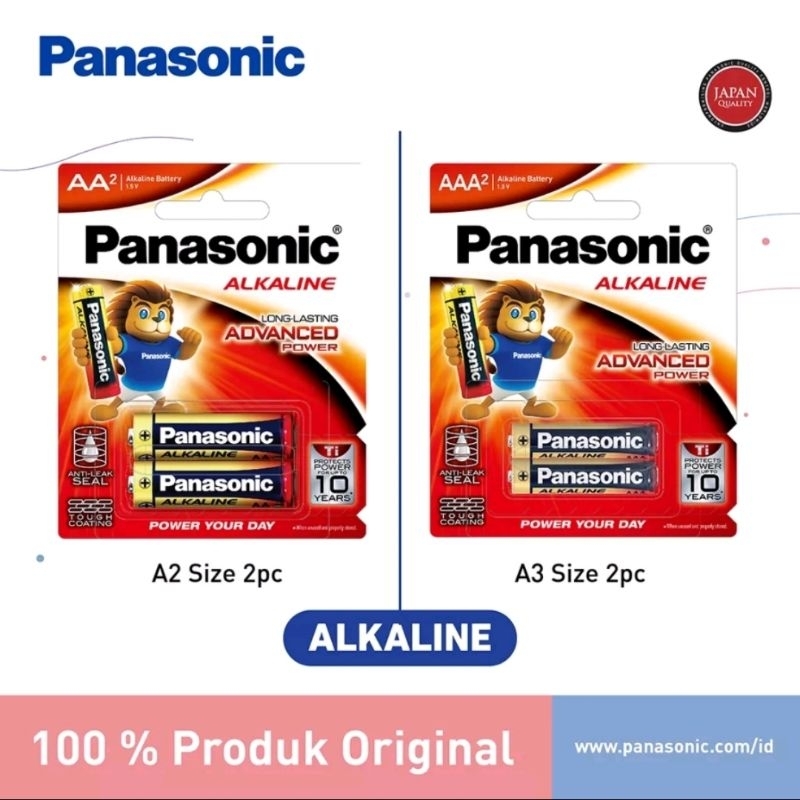 Baterai Panasonic Alkaline isi 2 size AA / AAA