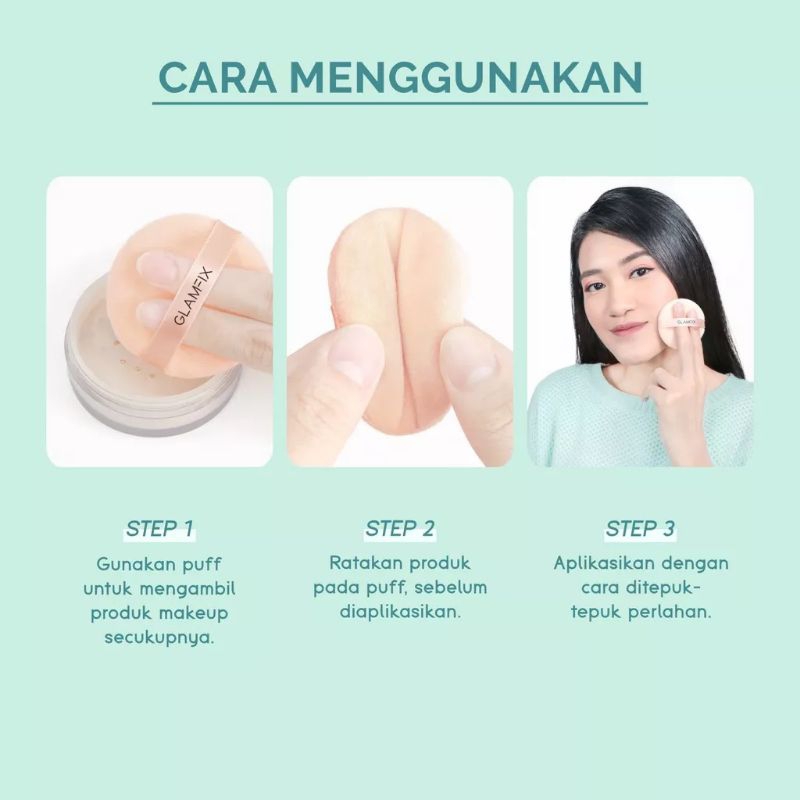 GLAMFIX Camelia Loose Powder Puff | Spons Bedak Tabur