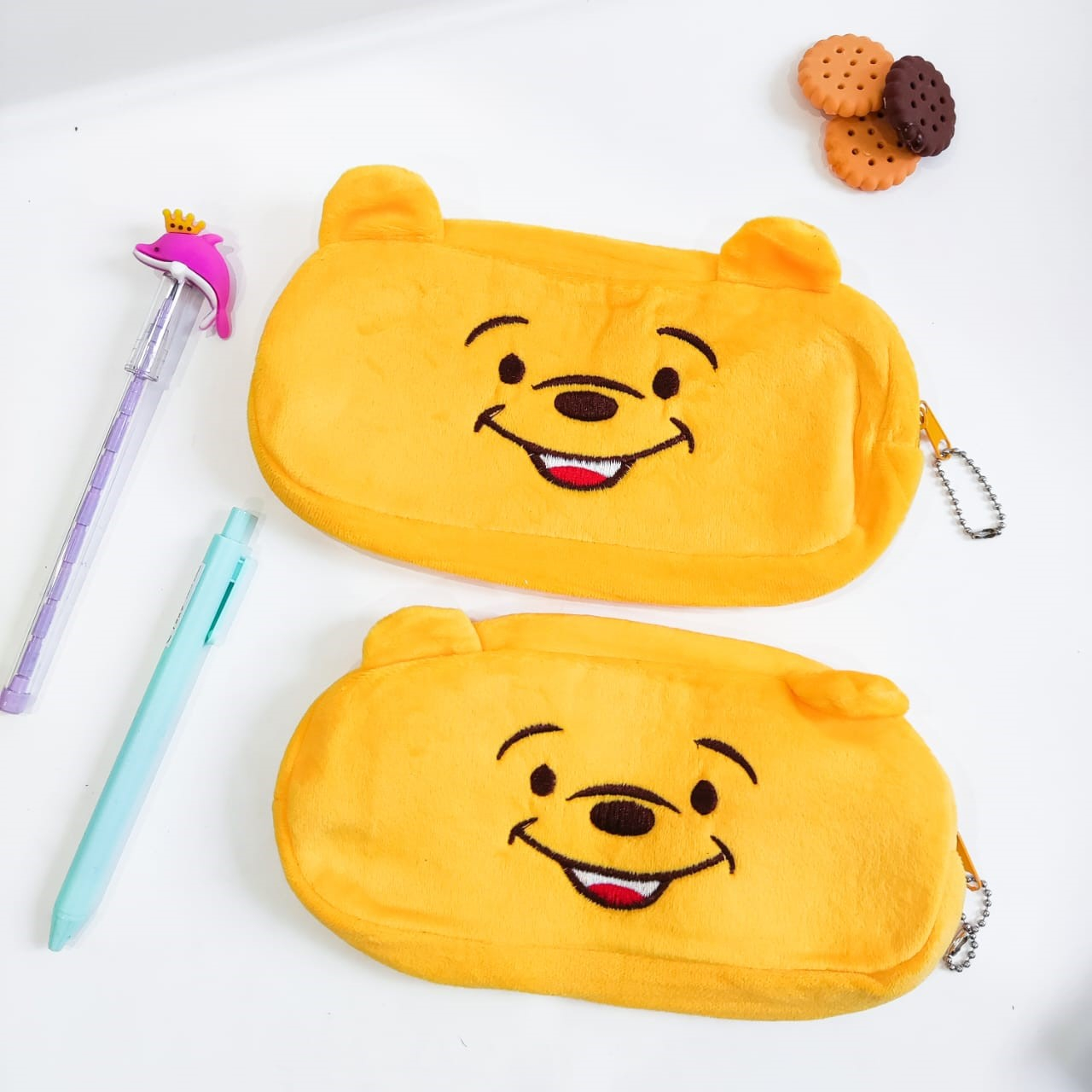 KOTAK PENSIL BENTUK WINNE THE POOH LEMBUT PLUSHY PLUSHIE POUCH PANJANG TEMPAT ALAT TULIS SIMPLE