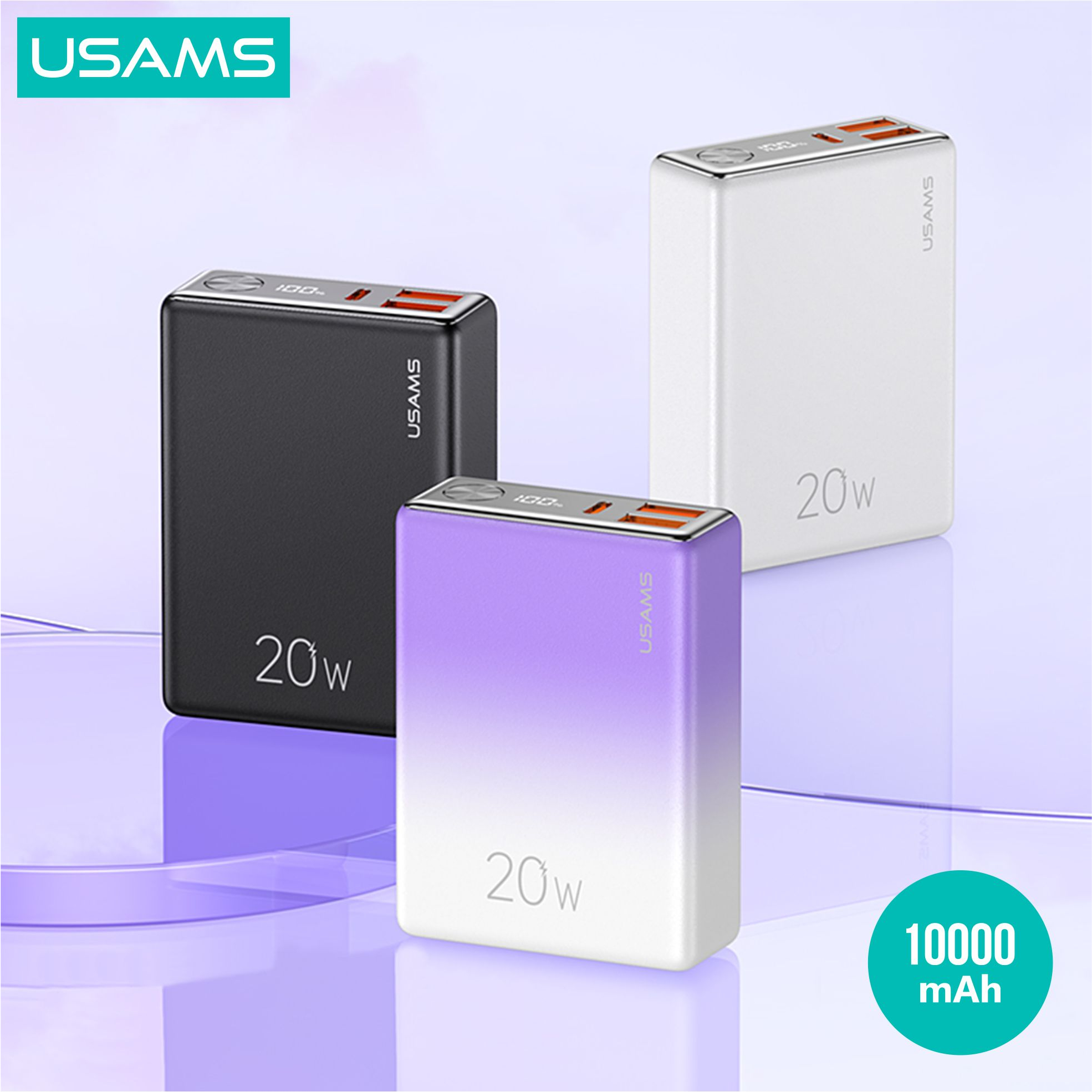 USAMS Nebula Powerbank 10000mAh Fast Charging PD20W+QC3.0