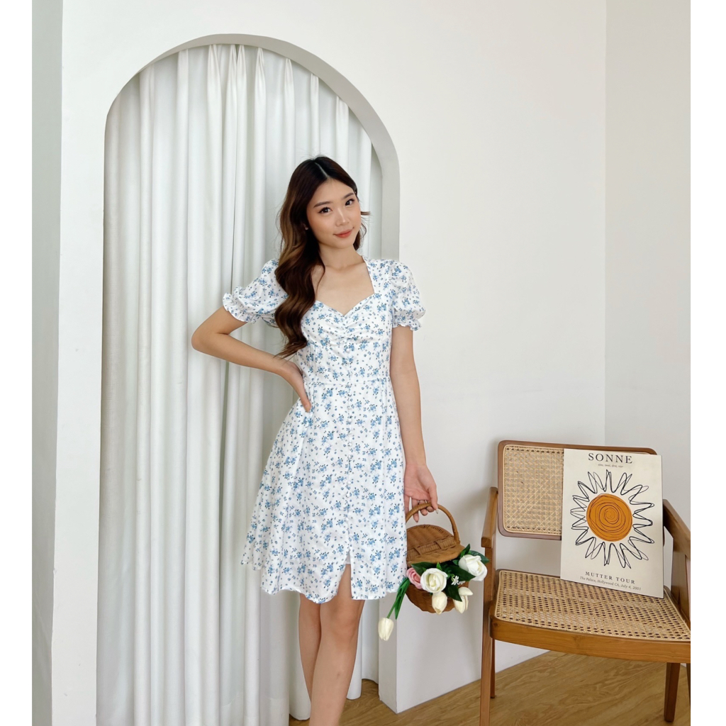 [ Marveile ] Minji Floral Dress / Dress Wanita