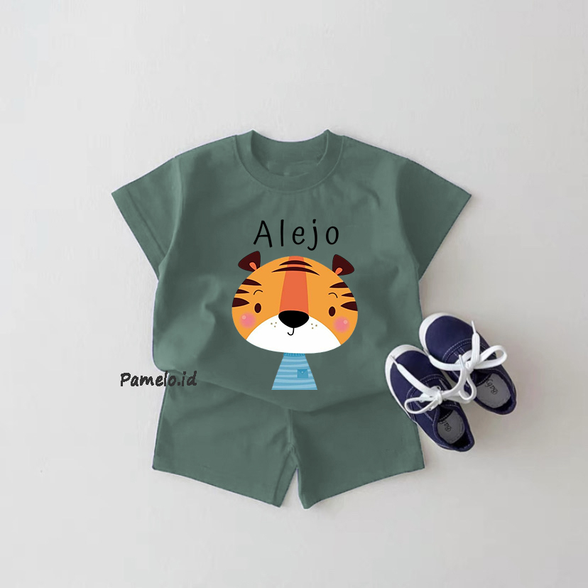 Pamelo.id Set Anak Viral / Alejo Tiger / Fashion Anak / Stelan baju anak / Korea Style / Set Balita / Baju Anak Unisex